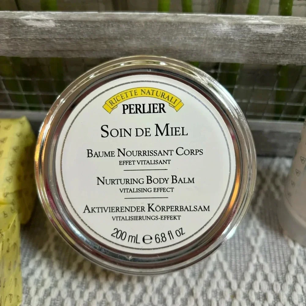 Perlier Bundle. 2-Honey Soap, 1-Body Balm, 1-Soothing‎ Hand Cream.